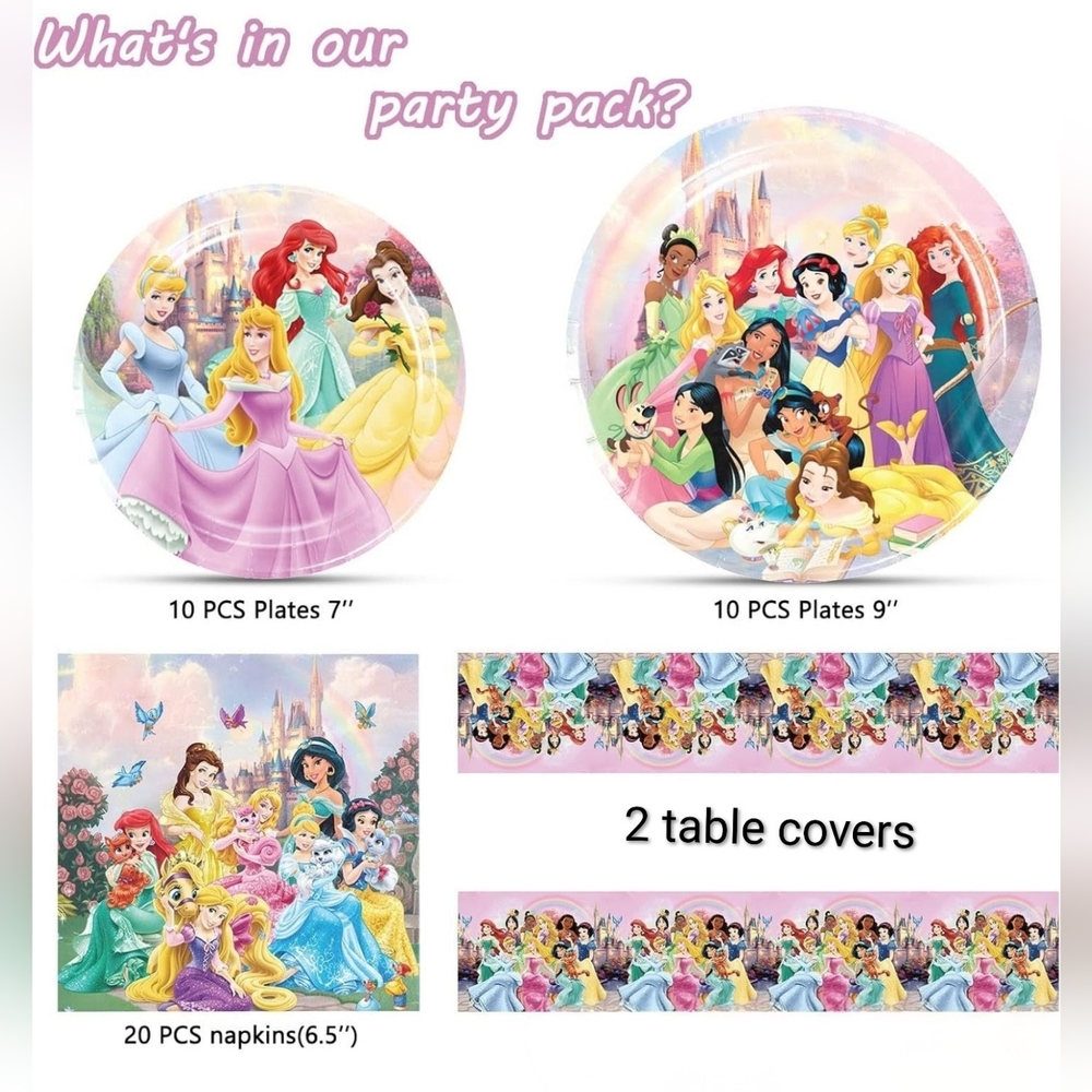 Disney Princess Celebration Tableware Set - Pink and Multicolor - Picture 2 of 3
